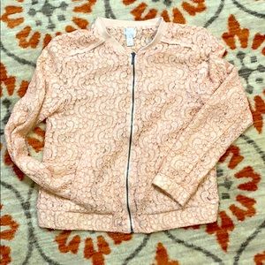 Pink floral jacket; LC; size 6; great condition!